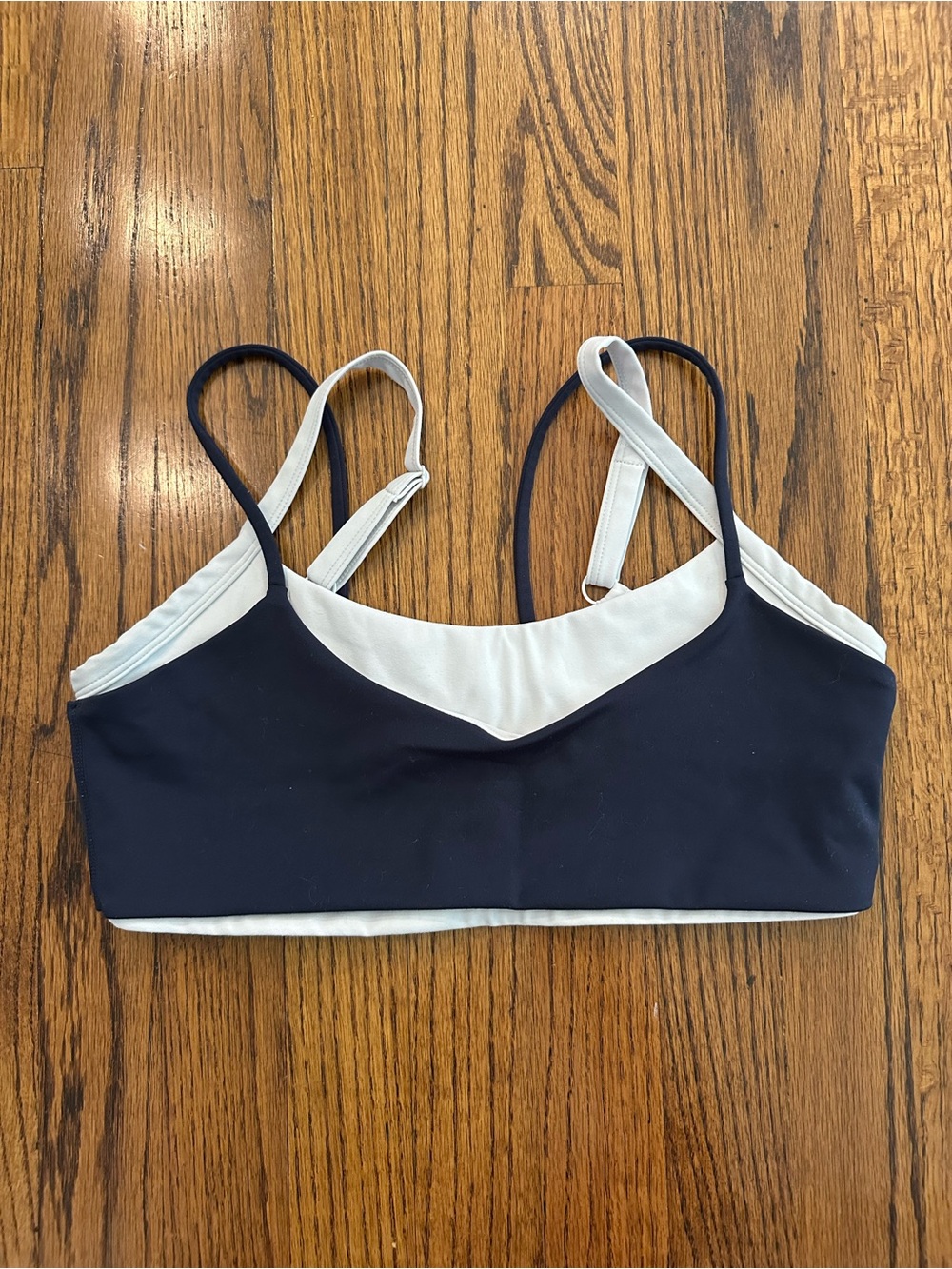 FORM Double Layered Sports Bra Navy & White - Medium